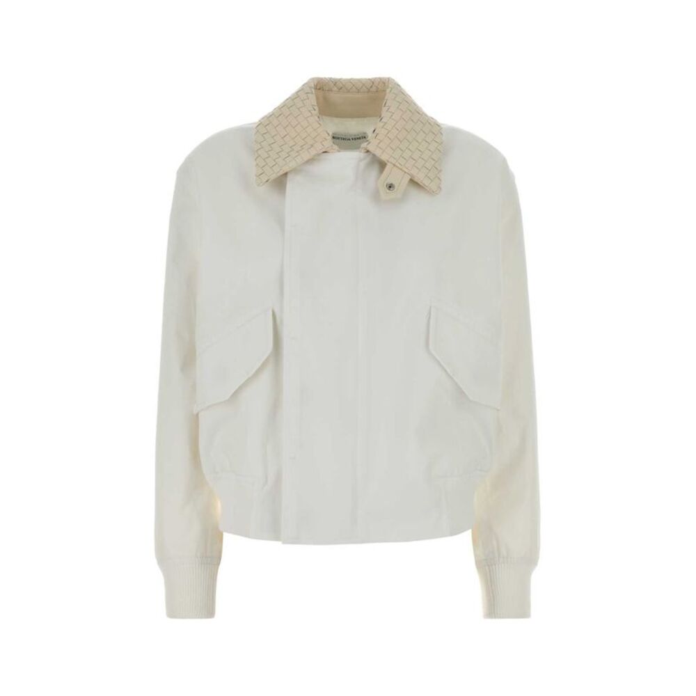 Bottega Veneta Women White Cotton Bomber Jacket